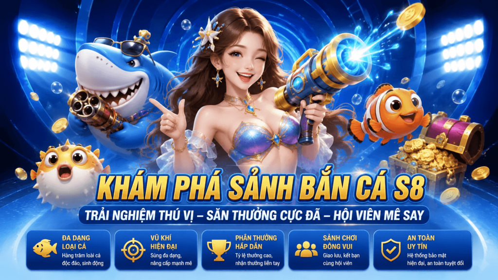 KHÁM PHÁ SẢNH BẮN CÁ S8,TRẢI NGHIỆM THÚ VỊ – SĂN THƯỞNG CỰC ĐÃ – HỘI VIÊN MÊ SAY