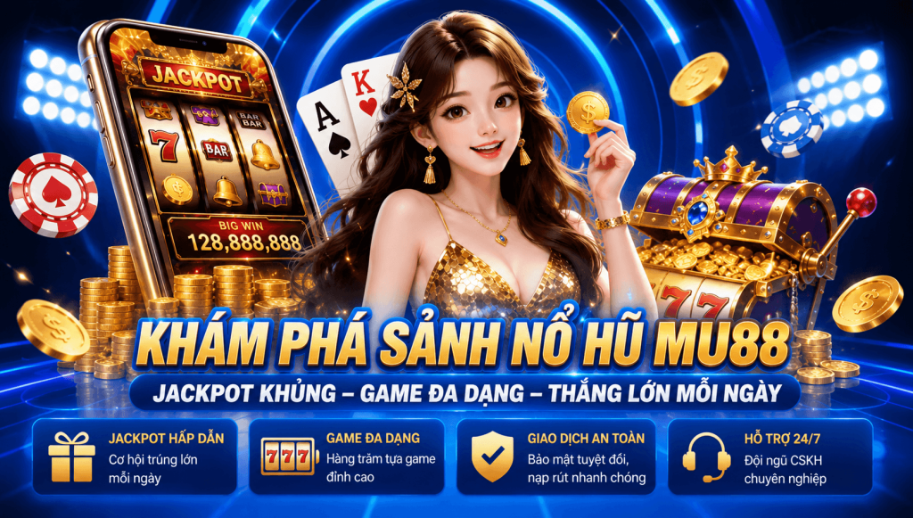 KHÁM PHÁ SẢNH NỔ HŨ MU88,JACKPOT KHỦNG – GAME ĐA DẠNG – THẮNG LỚN MỖI NGÀY